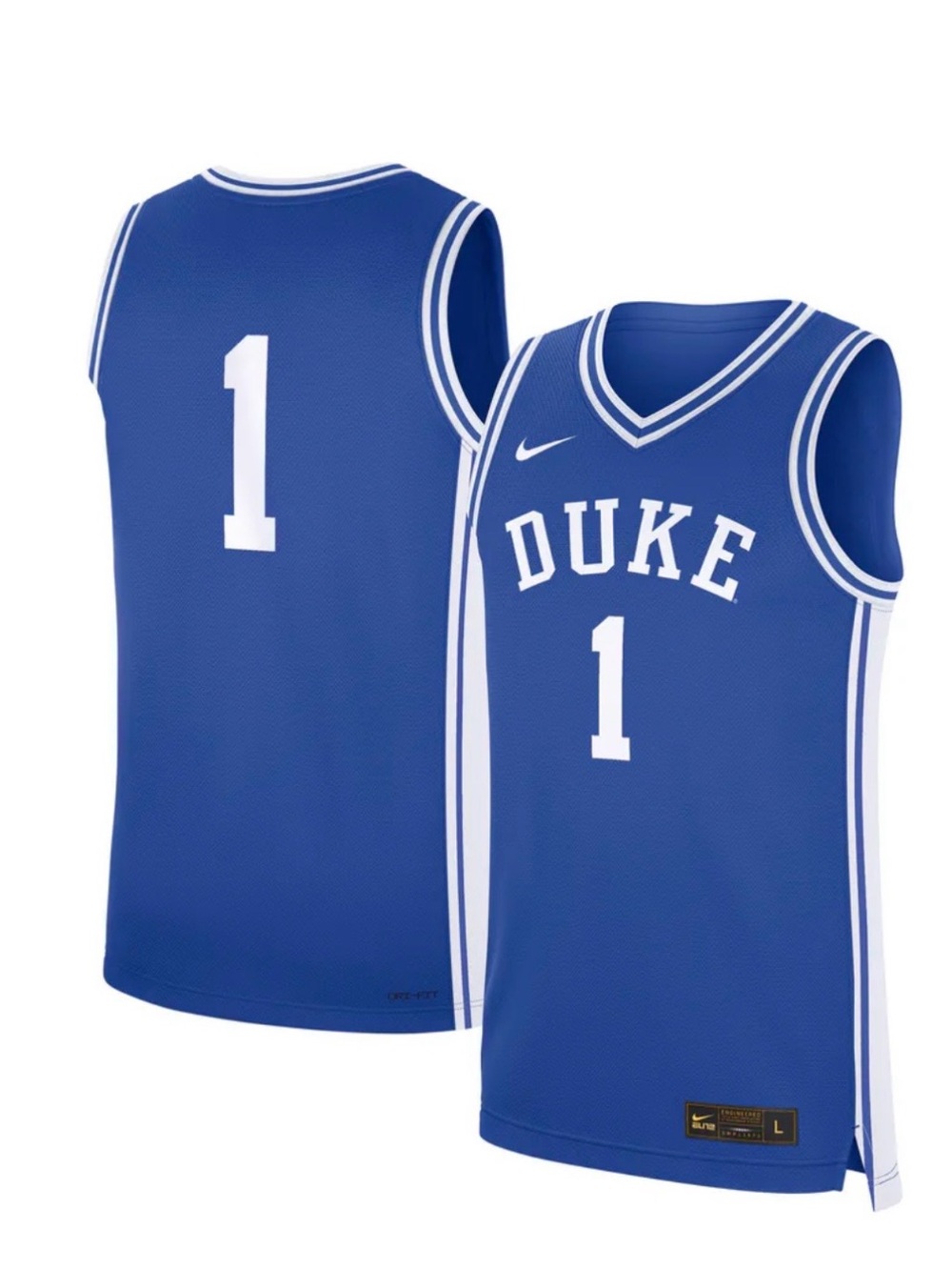 Nike Duke Blue Basketball Jersey with White Trim